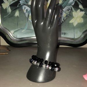 Bundle two crystal glass bead bracelets...stretch one size